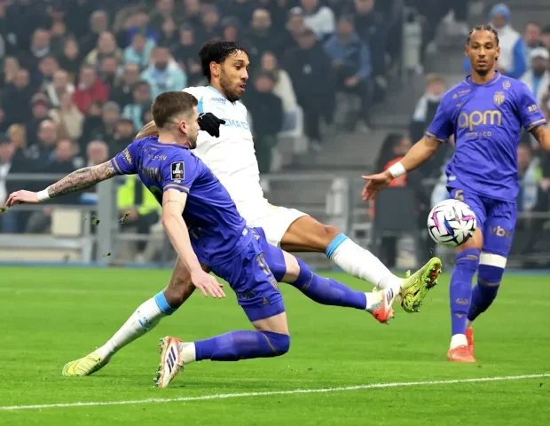 Ligue 1 : Aubameyang muet, l'OM freiné dans son élan par Monaco