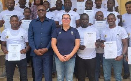 Première cuvée d'encadreurs de handball gabonais licenciés D par la CAHB