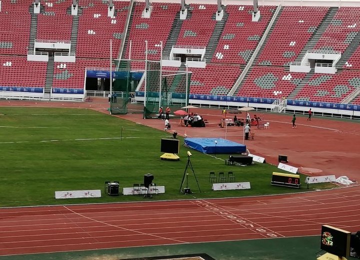 Jeux Africains 2019 : course du 200m hommes de la série 6 avec Guy Maganga
